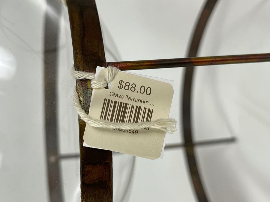 Set Of Three Glass Terrariums With Metal Stands 8W X 13H Retails $240 [Photo 5]
