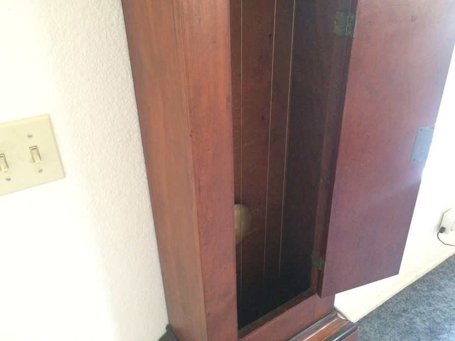 American Tall Case Cherry Wood Grandfather Clock [Photo 23]