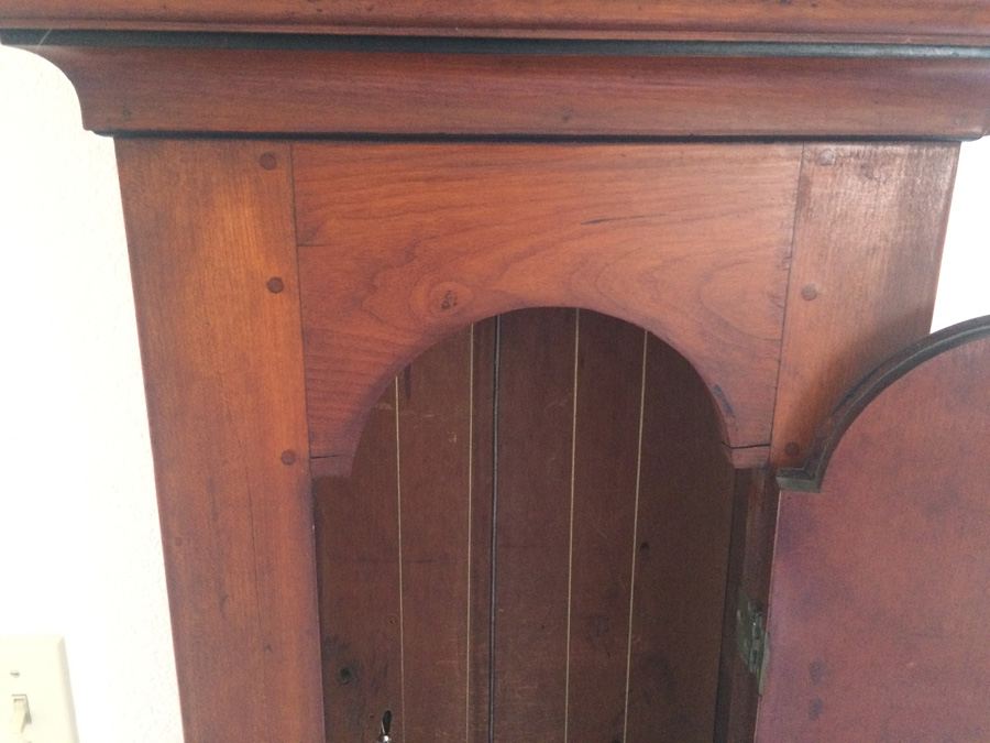 American Tall Case Cherry Wood Grandfather Clock