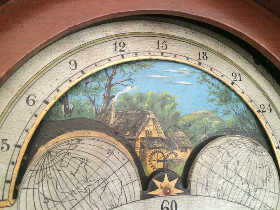 American Tall Case Cherry Wood Grandfather Clock [Photo 5]