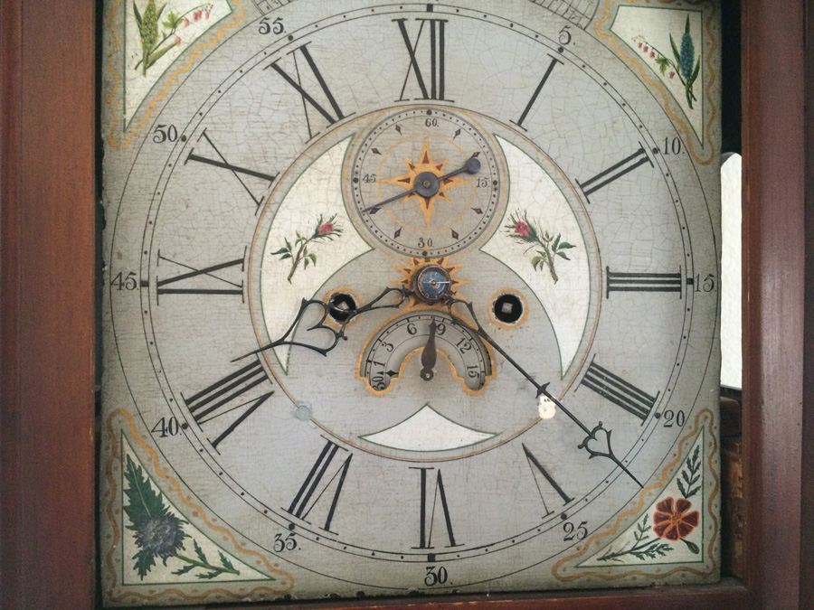 American Tall Case Cherry Wood Grandfather Clock [Photo 2]