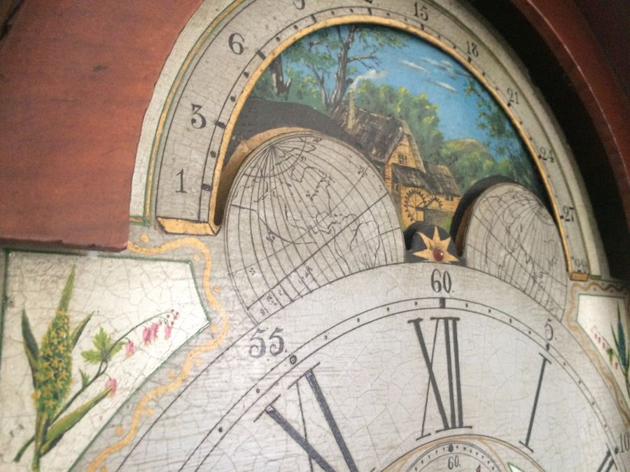 American Tall Case Cherry Wood Grandfather Clock [Photo 9]