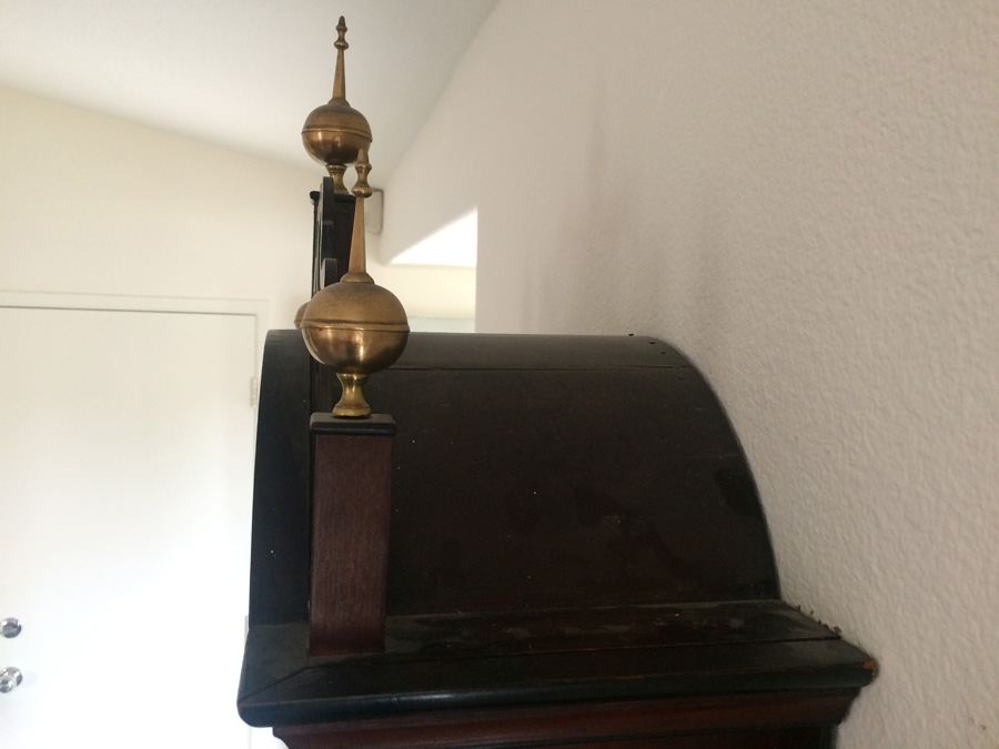 American Tall Case Cherry Wood Grandfather Clock [Photo 25]