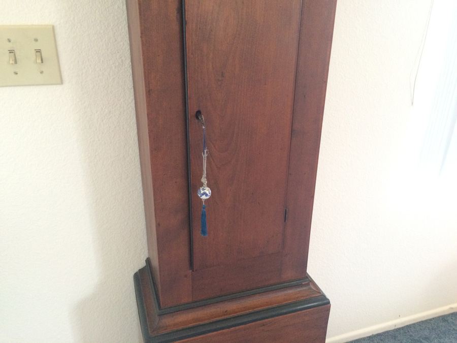American Tall Case Cherry Wood Grandfather Clock [Photo 16]