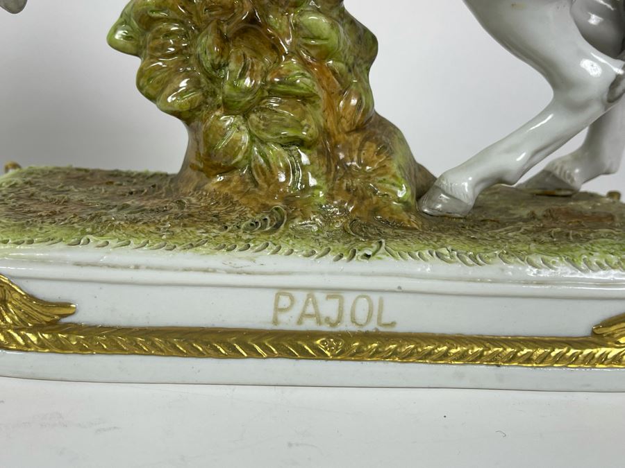 Pair Of Handpainted Porcelain Horses Figurines Titled Soult And Pajol Made In German Democratic Republic 9W X 4.5D X 12H [Photo 10]