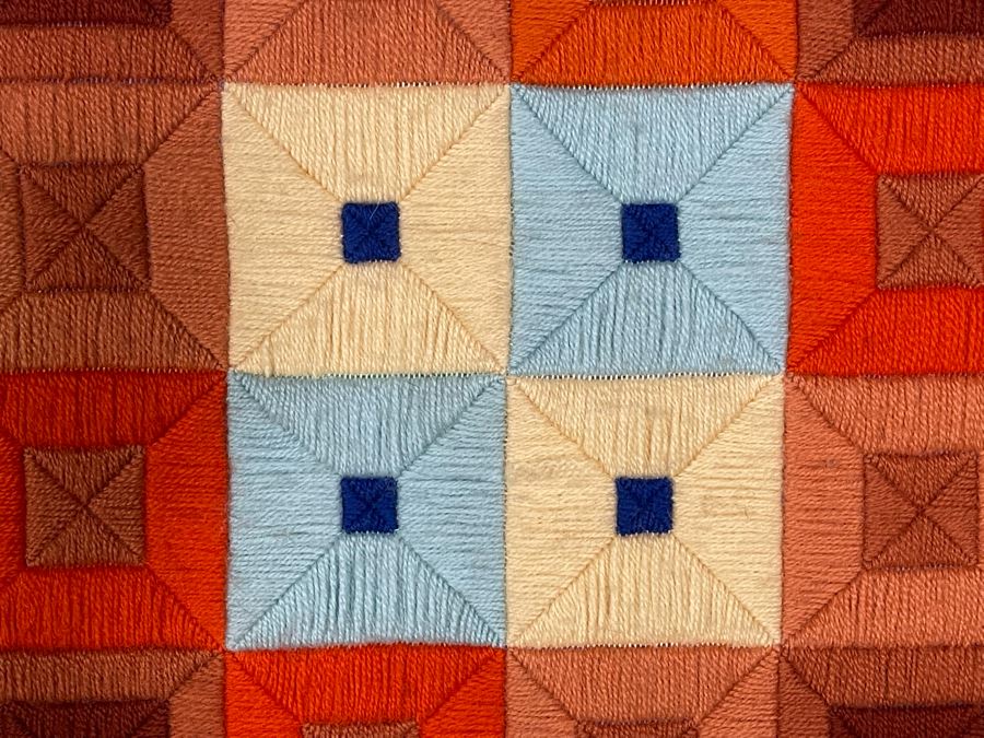 Handmade Geometric Yarn Embroidery Artwork In Frame 33 X 33 [Photo 6]