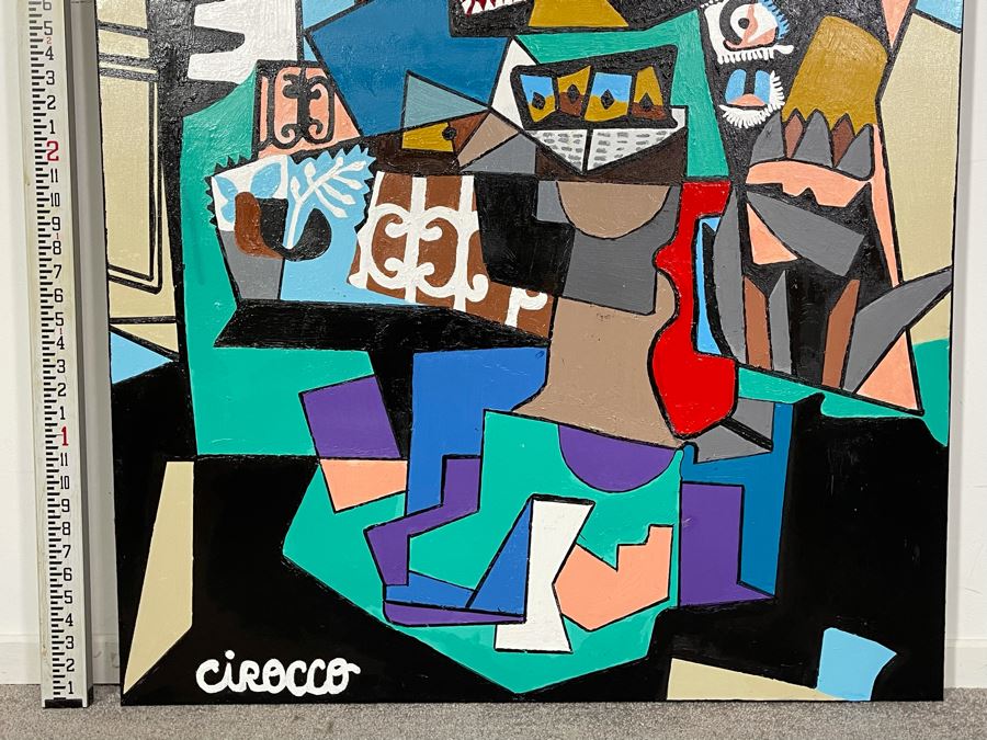 Nick Cirocco Large Original Cubist Oil Painting On Canvas Modern Abstract Cubism 3' X 4' [Photo 4]