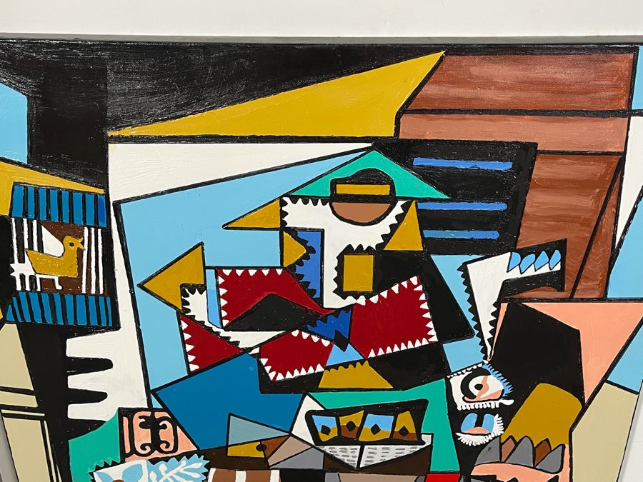 Nick Cirocco Large Original Cubist Oil Painting On Canvas Modern Abstract Cubism 3' X 4' [Photo 6]