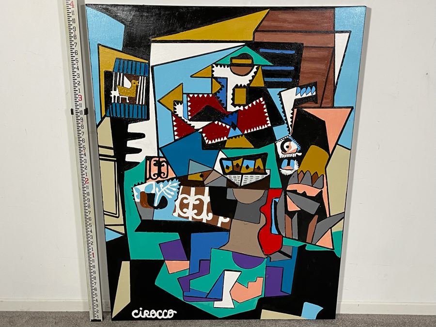 Nick Cirocco Large Original Cubist Oil Painting On Canvas Modern Abstract Cubism 3' X 4' [Photo 2]