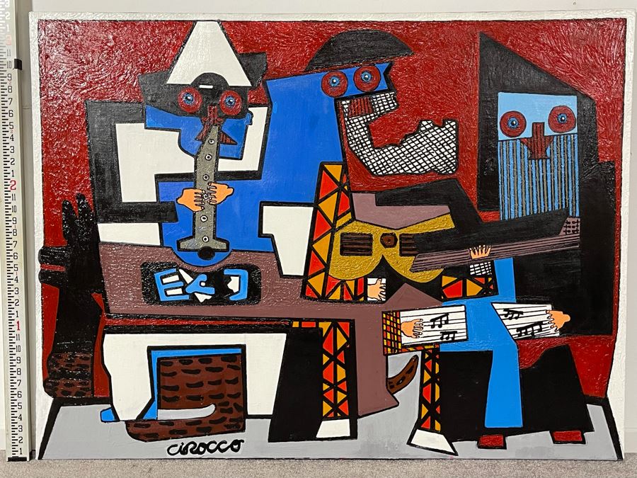 Nick Cirocco Large Original Cubist Oil Painting On Canvas Modern Abstract Cubism 4'3' X 3'3' [Photo 6]