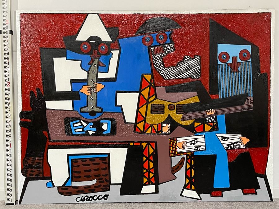 Nick Cirocco Large Original Cubist Oil Painting On Canvas Modern Abstract Cubism 4'3' X 3'3' [Photo 7]