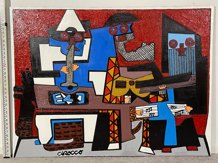 Nick Cirocco Large Original Cubist Oil Painting On Canvas Modern Abstract Cubism 4'3' X 3'3' [Photo 5]