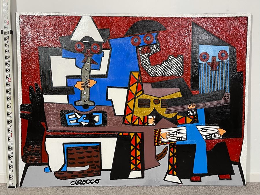 Nick Cirocco Large Original Cubist Oil Painting On Canvas Modern Abstract Cubism 4'3' X 3'3' [Photo 3]