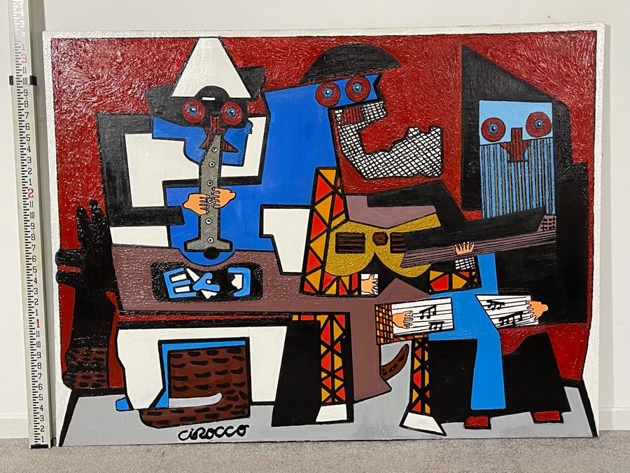 Nick Cirocco Large Original Cubist Oil Painting On Canvas Modern Abstract Cubism 4'3' X 3'3' [Photo 4]