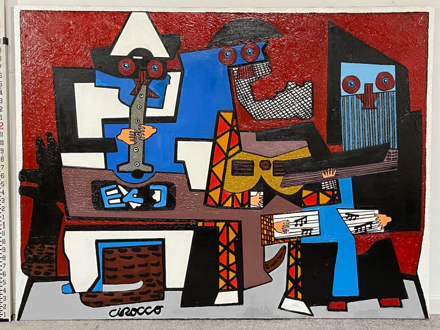 Nick Cirocco Large Original Cubist Oil Painting On Canvas Modern Abstract Cubism 4'3' X 3'3' [Photo 8]