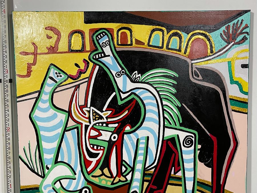 Nick Cirocco Large Original Cubist Oil Painting On Canvas Modern Abstract Cubism 4' X 4' [Photo 7]