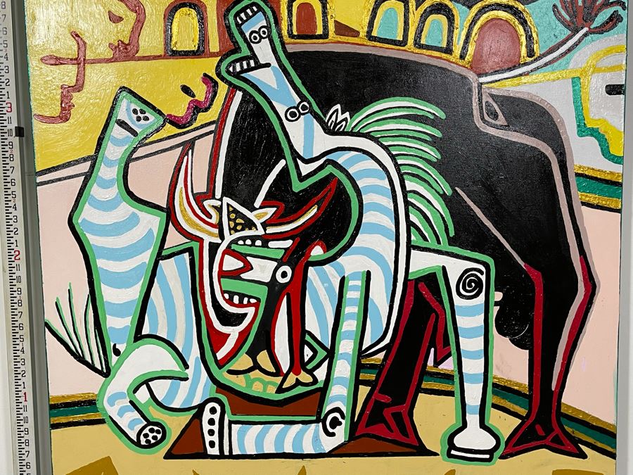 Nick Cirocco Large Original Cubist Oil Painting On Canvas Modern Abstract Cubism 4' X 4' [Photo 8]