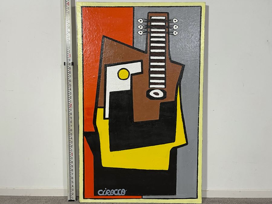 Nick Cirocco Large Original Cubist Oil Painting On Canvas Modern Abstract Cubism 2.5' X 4'