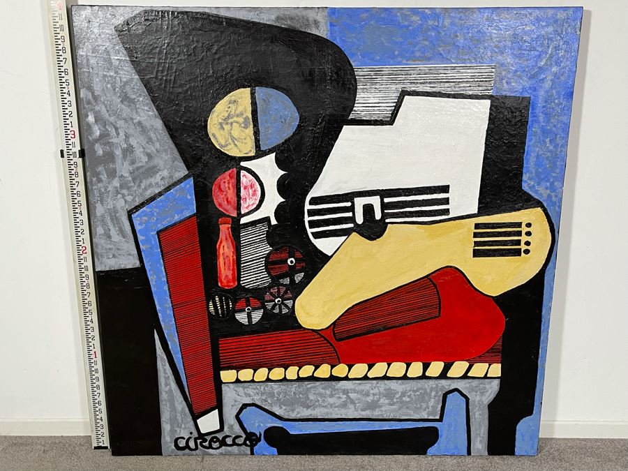 Nick Cirocco Large Original Cubist Oil Painting On Canvas Modern Abstract Cubism 4' X 4' [Photo 3]