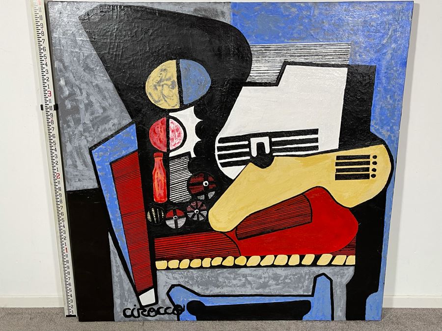 Nick Cirocco Large Original Cubist Oil Painting On Canvas Modern Abstract Cubism 4' X 4' [Photo 4]