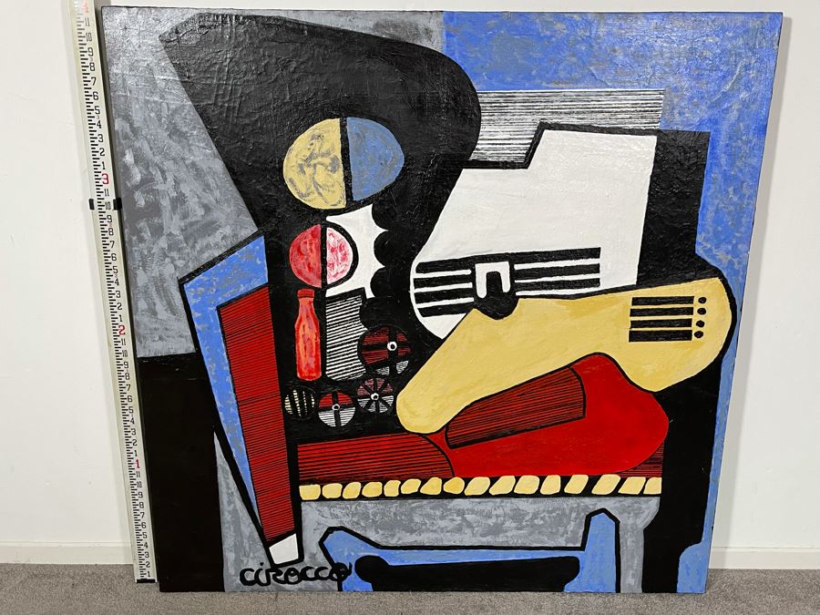 Nick Cirocco Large Original Cubist Oil Painting On Canvas Modern Abstract Cubism 4' X 4' [Photo 2]