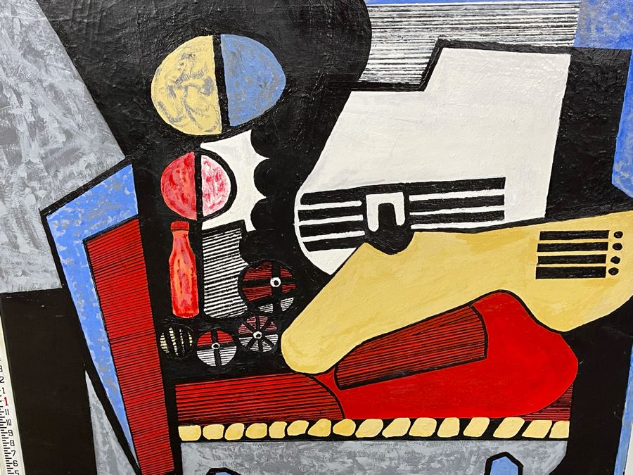 Nick Cirocco Large Original Cubist Oil Painting On Canvas Modern Abstract Cubism 4' X 4' [Photo 9]