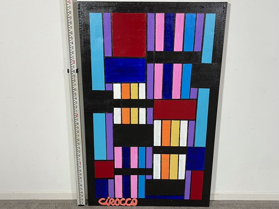 Nick Cirocco Large Original Cubist Oil Painting On Canvas Modern Abstract Cubism 2.5' X 4' [Photo 2]