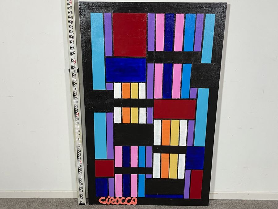 Nick Cirocco Large Original Cubist Oil Painting On Canvas Modern Abstract Cubism 2.5' X 4' [Photo 3]
