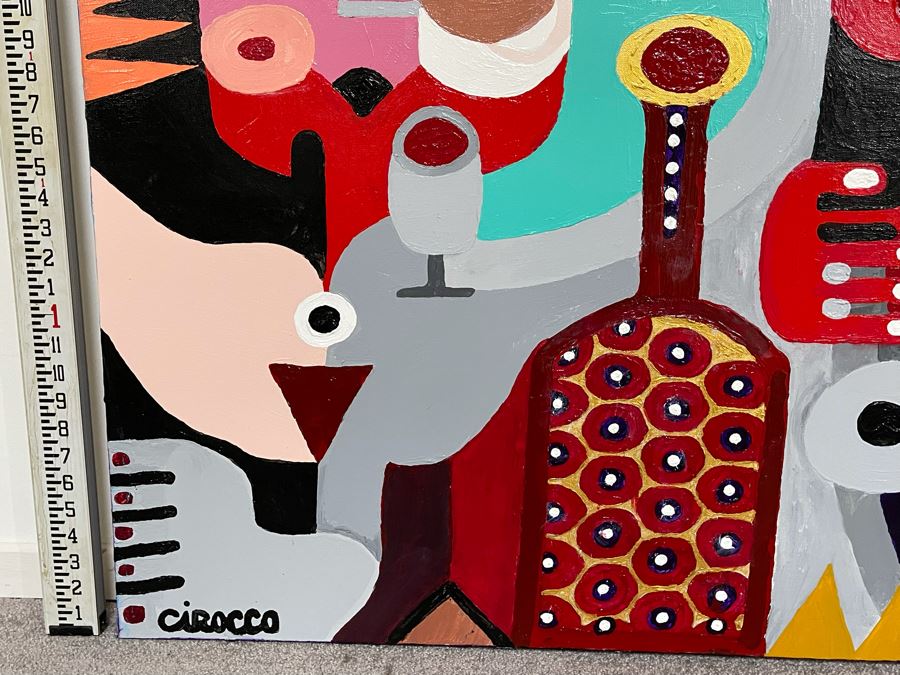 Nick Cirocco Large Original Cubist Oil Painting On Canvas Modern Abstract Cubism 4' X 3' [Photo 6]