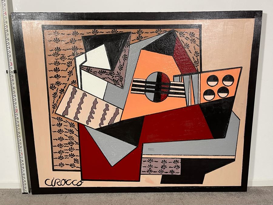 Nick Cirocco Large Original Cubist Oil Painting On Canvas Modern Abstract Cubism 5' X 4' [Photo 2]