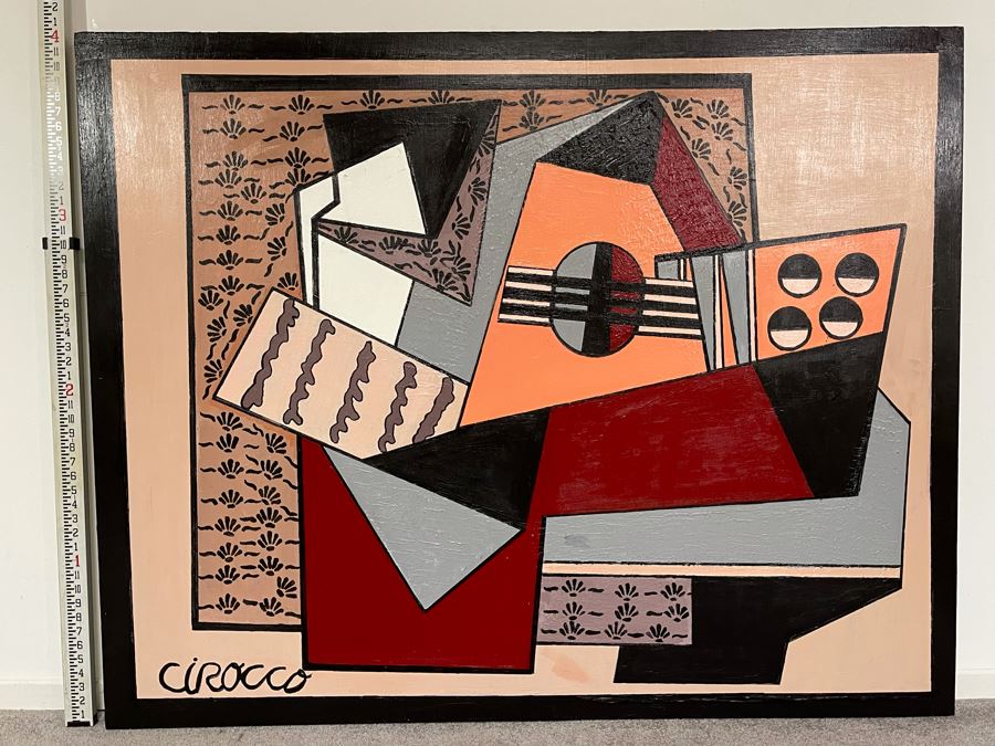 Nick Cirocco Large Original Cubist Oil Painting On Canvas Modern Abstract Cubism 5' X 4'