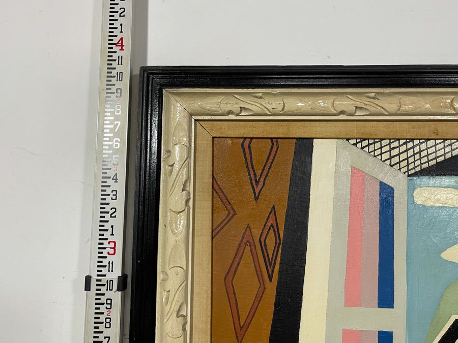 Framed Nick Cirocco Large Original Cubist Oil Mixed Media Painting On Canvas Modern Abstract Cubism 4'3' X 3'3' [Photo 12]