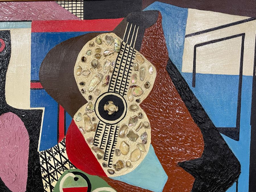 Framed Nick Cirocco Large Original Cubist Oil Mixed Media Painting On Canvas Modern Abstract Cubism 4'3' X 3'3' [Photo 6]