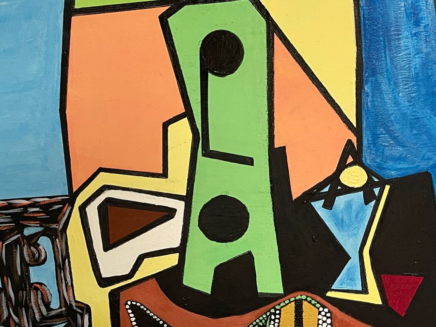 Nick Cirocco Large Original Cubist Oil Painting On Canvas Modern Abstract Cubism 3' X 4' [Photo 9]