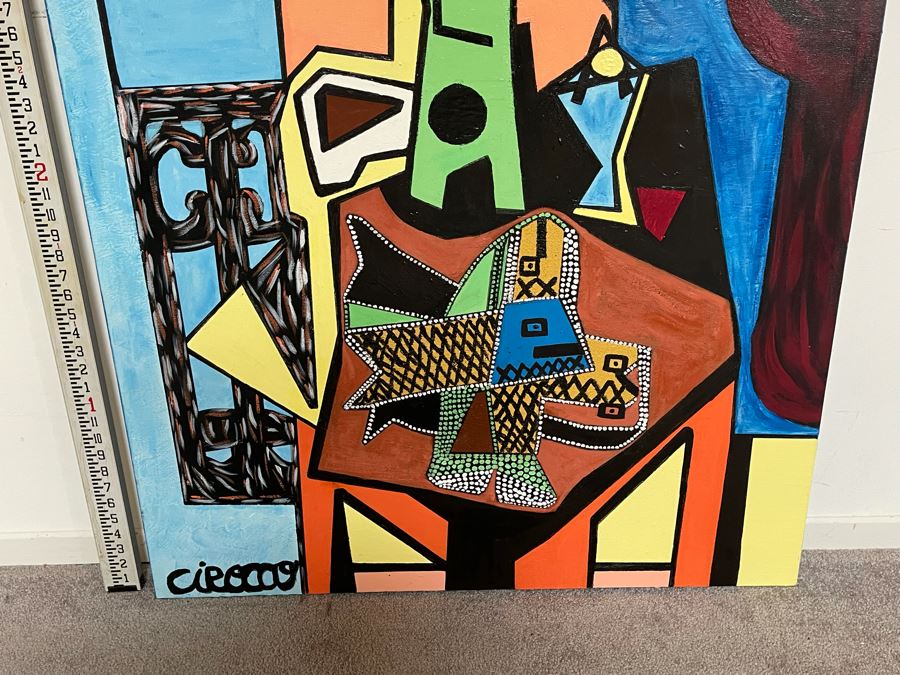 Nick Cirocco Large Original Cubist Oil Painting On Canvas Modern Abstract Cubism 3' X 4' [Photo 5]
