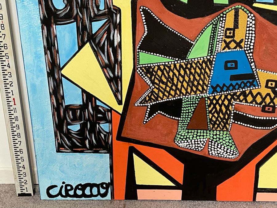 Nick Cirocco Large Original Cubist Oil Painting On Canvas Modern Abstract Cubism 3' X 4' [Photo 7]
