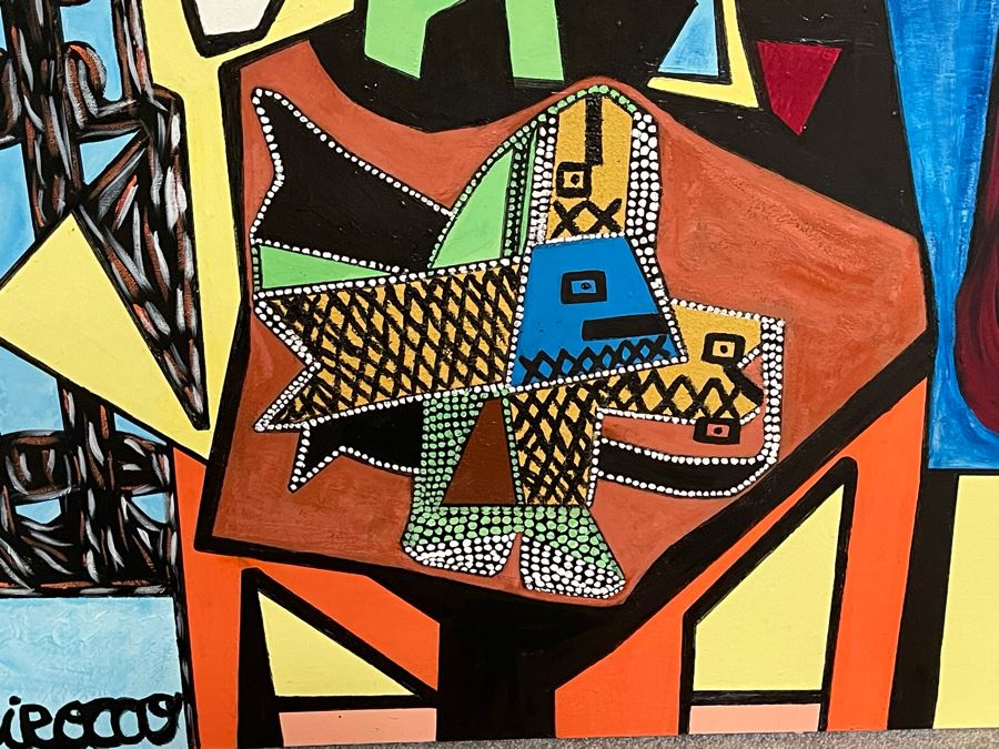 Nick Cirocco Large Original Cubist Oil Painting On Canvas Modern Abstract Cubism 3' X 4' [Photo 6]