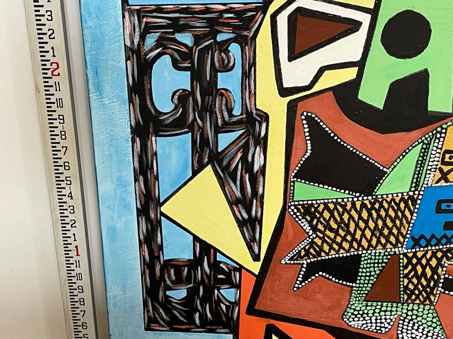 Nick Cirocco Large Original Cubist Oil Painting On Canvas Modern Abstract Cubism 3' X 4' [Photo 8]