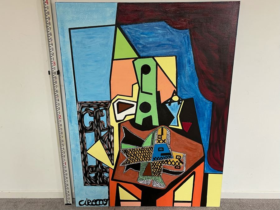 Nick Cirocco Large Original Cubist Oil Painting On Canvas Modern Abstract Cubism 3' X 4' [Photo 4]