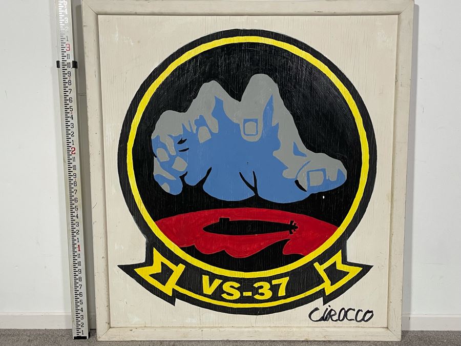 Nick Cirocco Large Original Oil Painting On Board Of VS-37 Sea Control Squadron 37 'Sawbucks' Anti-Submarine Warfare Squadron US NAVY 3'2' X 3'5' [Photo 3]