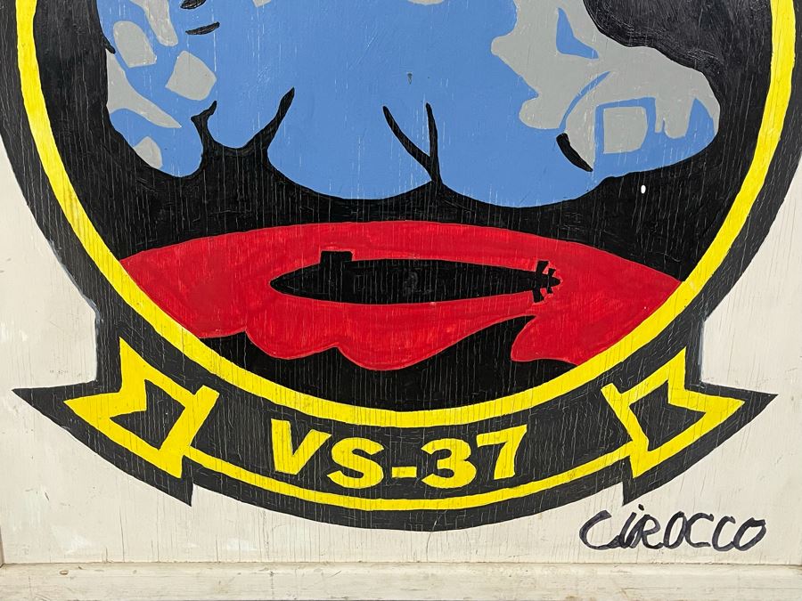 Nick Cirocco Large Original Oil Painting On Board Of VS-37 Sea Control Squadron 37 'Sawbucks' Anti-Submarine Warfare Squadron US NAVY 3'2' X 3'5' [Photo 6]