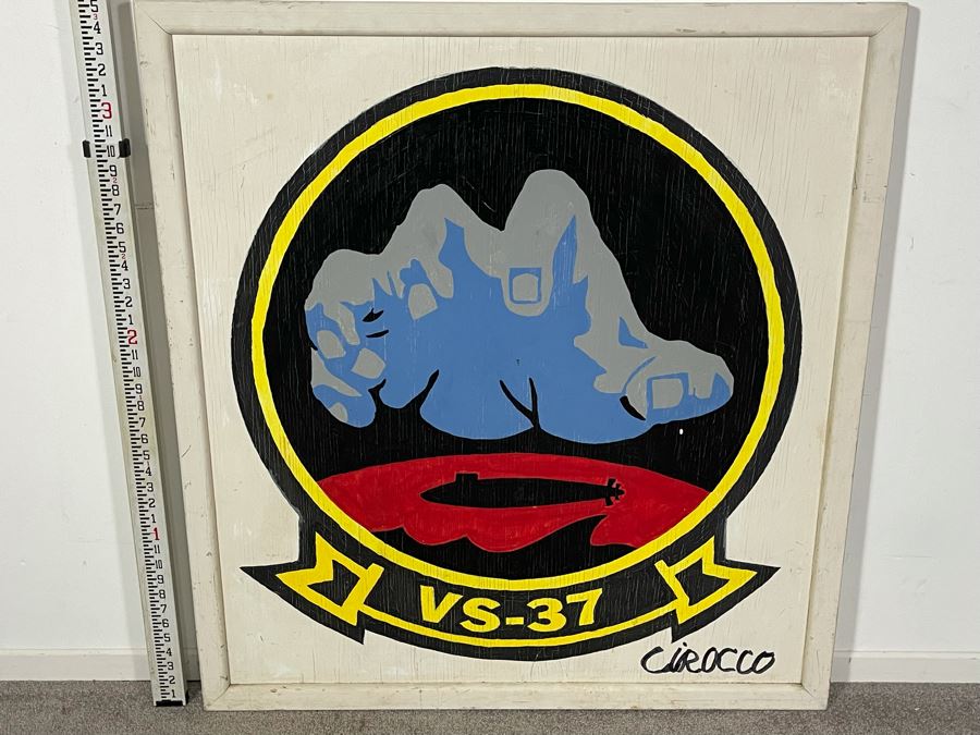 Nick Cirocco Large Original Oil Painting On Board Of VS-37 Sea Control Squadron 37 'Sawbucks' Anti-Submarine Warfare Squadron US NAVY 3'2' X 3'5' [Photo 2]