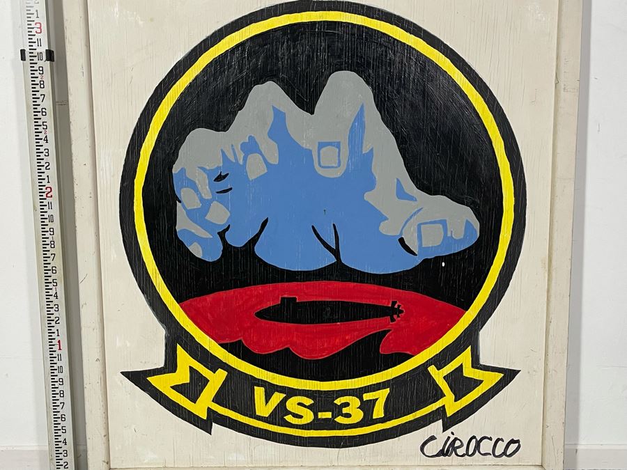 Nick Cirocco Large Original Oil Painting On Board Of VS-37 Sea Control Squadron 37 'Sawbucks' Anti-Submarine Warfare Squadron US NAVY 3'2' X 3'5' [Photo 4]
