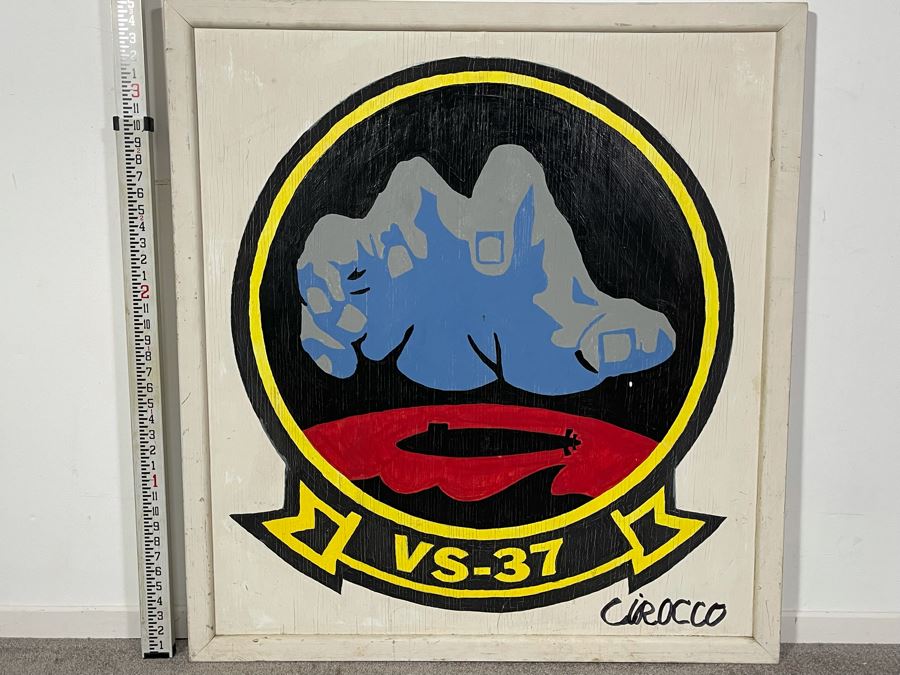 Nick Cirocco Large Original Oil Painting On Board Of VS-37 Sea Control Squadron 37 'Sawbucks' Anti-Submarine Warfare Squadron US NAVY 3'2' X 3'5'