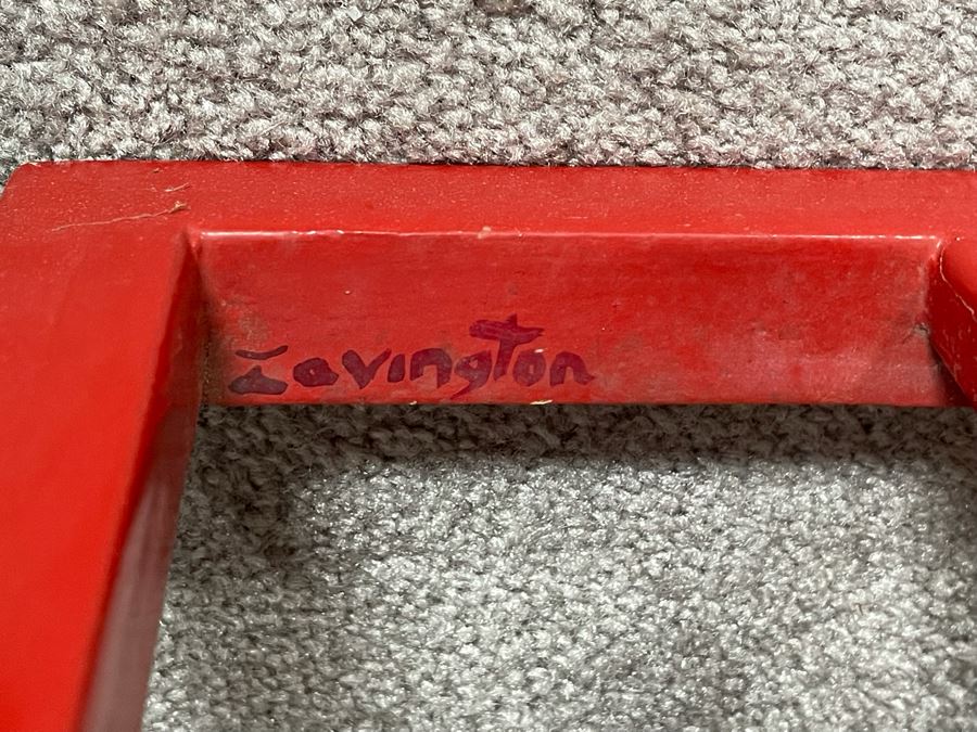 Original Hand Signed Pair Of David Lavington Sculptural Art Folding Screens Adorned With Geometric Yellow Shapes On One Side And Jigsaw Puzzle Pieces On The Other Each Signed On The Bottom 68'W X 79.5'H Retails $5,000 [Photo 9]