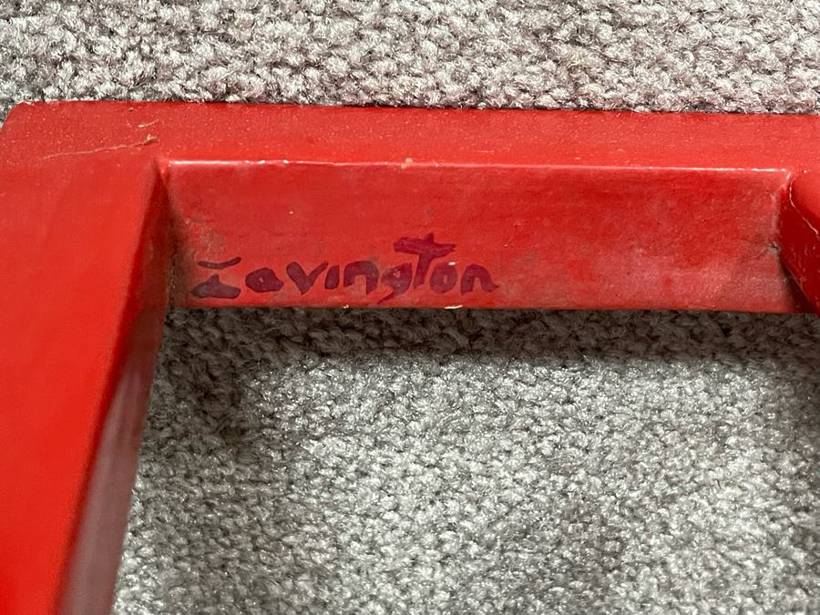 Original Hand Signed Pair Of David Lavington Sculptural Art Folding Screens Adorned With Geometric Yellow Shapes On One Side And Jigsaw Puzzle Pieces On The Other Each Signed On The Bottom 68'W X 79.5'H Retails $5,000 [Photo 8]