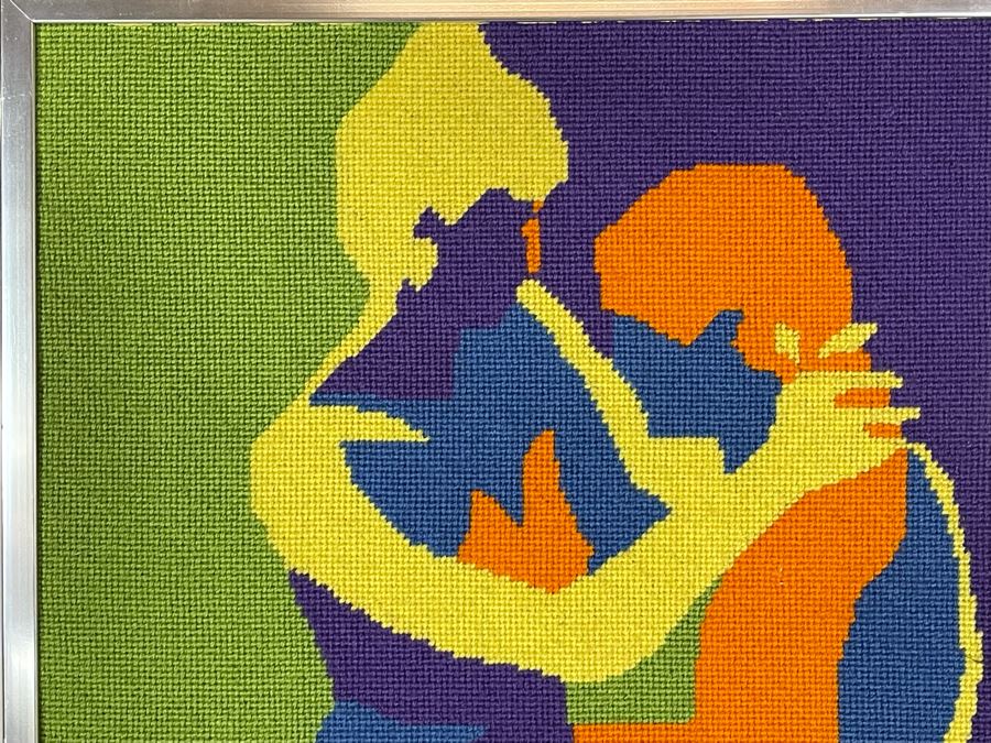 Handmade Mid-Century Embroidery Artwork In Frame 23 X 27 [Photo 5]