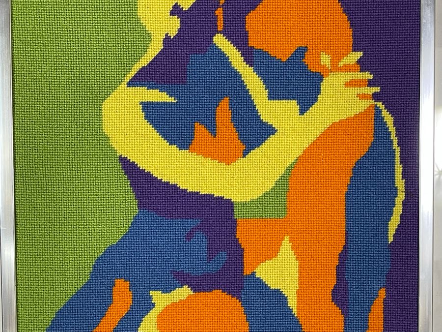 Handmade Mid-Century Embroidery Artwork In Frame 23 X 27 [Photo 7]