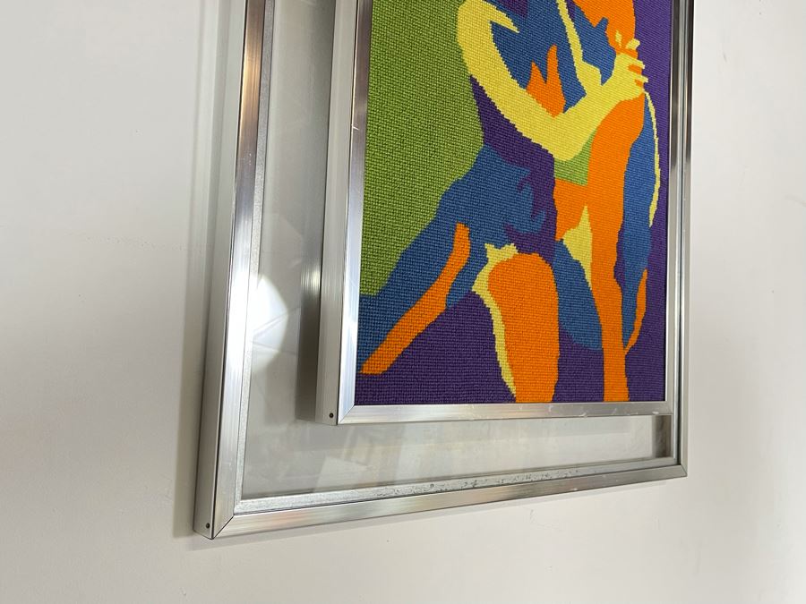 Handmade Mid-Century Embroidery Artwork In Frame 23 X 27 [Photo 8]
