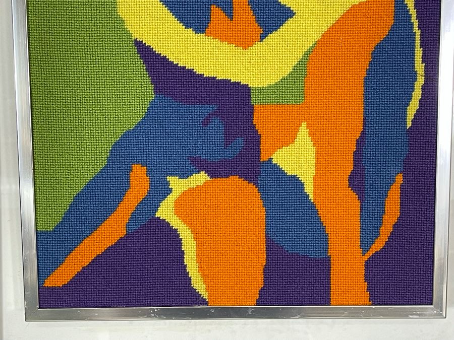 Handmade Mid-Century Embroidery Artwork In Frame 23 X 27 [Photo 6]